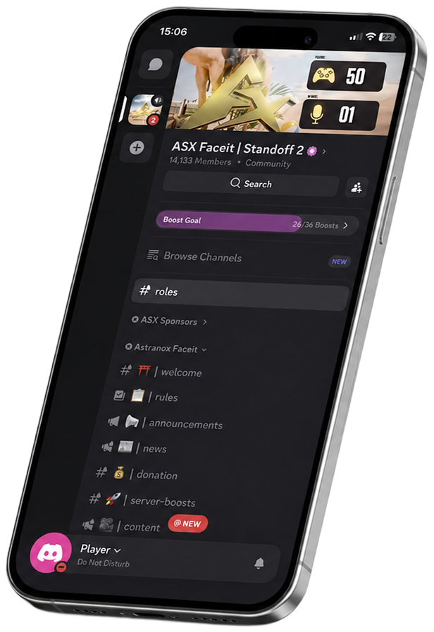 ASX Faceit Discord server on mobile